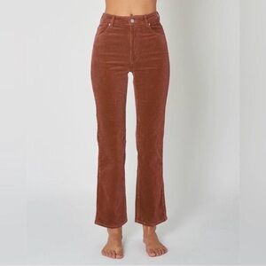 Rollas High Rise Straight Brown Corduroy Jeans